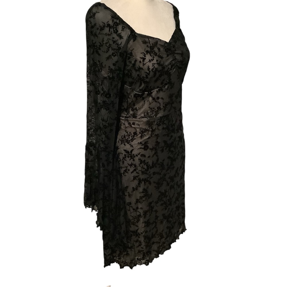 Beautiful Asymmetrical Black Lace Dress Goth